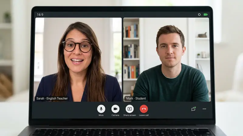 Simulação de entrevista em reunião online
